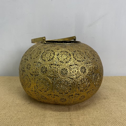 Round Golden Filigree Lantern