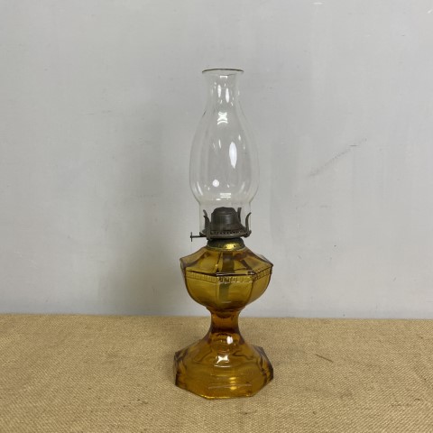 Antique Amber Glass Kerosene Lantern