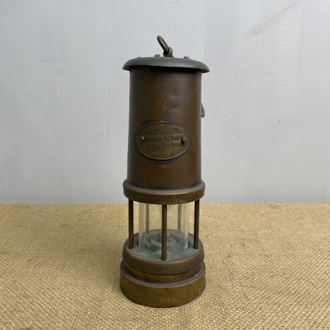 Antique Brass Hockley Lamp & Limelight Company Miners Safety Lamp