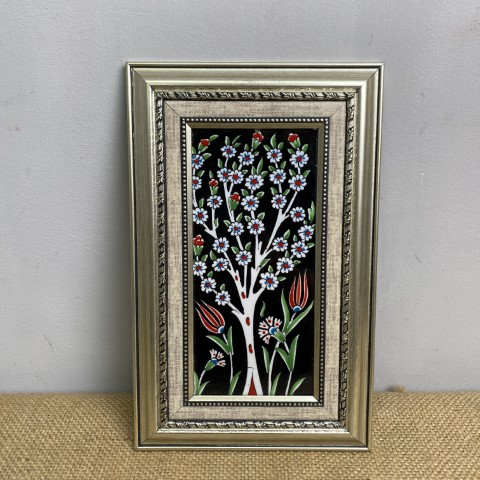 Vintage Framed Painted Tile