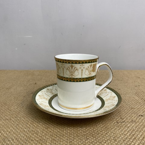 Cavendish Cup & Saucer (white & green)