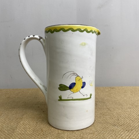 Vintage Italian Jug - white with yellow bird