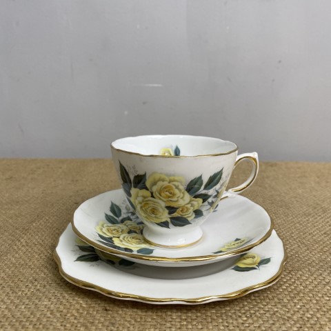 Vintage Floral Royal Vale Bone China Teacup Trio