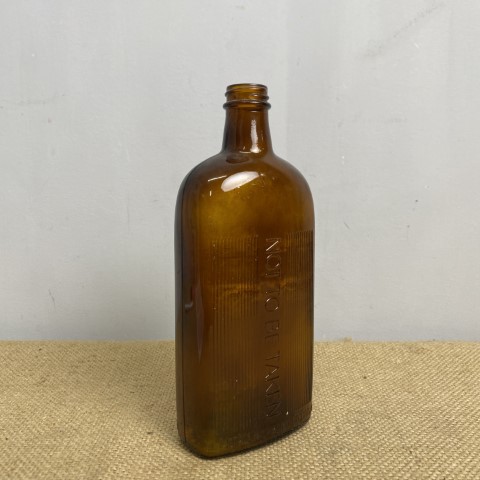 Vintage Amber Glass Bottle