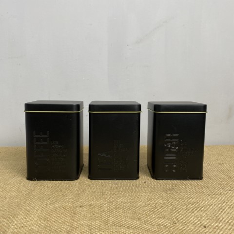 Set of 3 Modern Metal Kitchen Cannisters