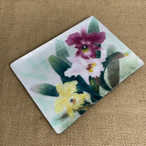 Bonne Couleur Electroforming Enamel Floral Trinket Tray