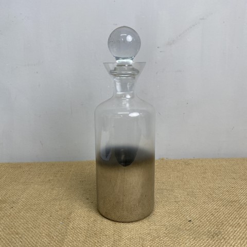 Glass Decanter with silver sprayed base