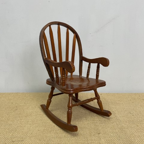 Vintage Doll Size Timber Rocking Chair