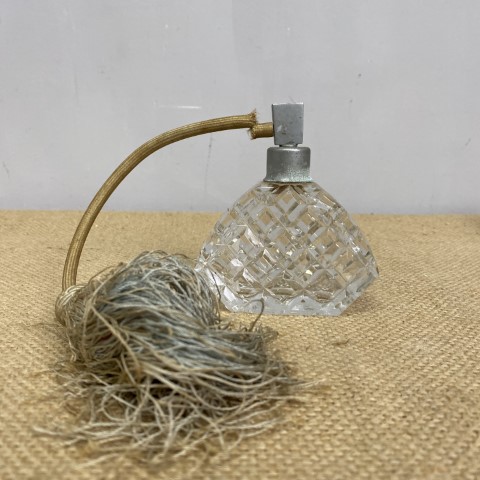 Vintage Cut Glass 1950s Perfume Bottle