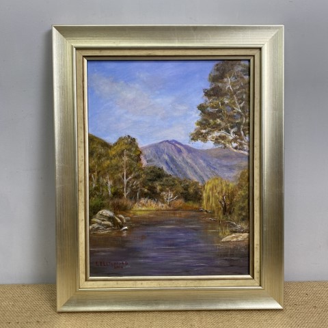 Vintage Painting - 'The Buffalo River, VIC'