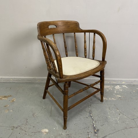 Antique Oak Captains Armchair