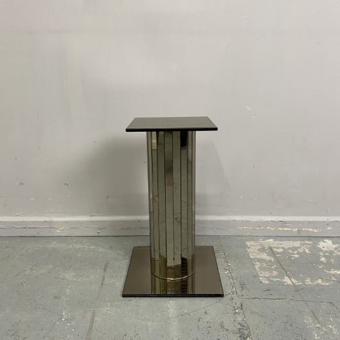 Vintage Mirrored Pedestal Plant Stand