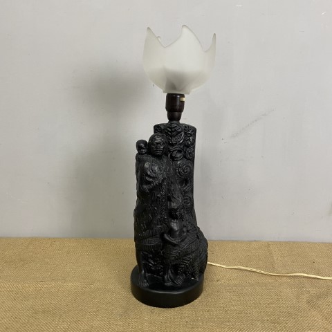 Figural Maori Table Lamp