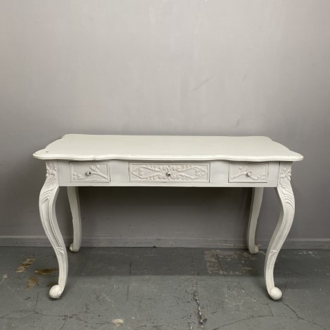 White French Provincial Desk with 3 small drawers