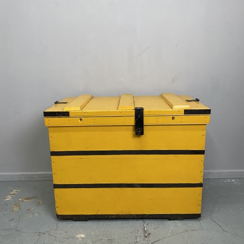 Vintage Oversize Yellow Storage Trunk