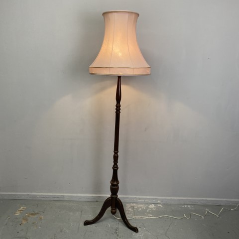 Vintage Turned Timber Floor Lamp