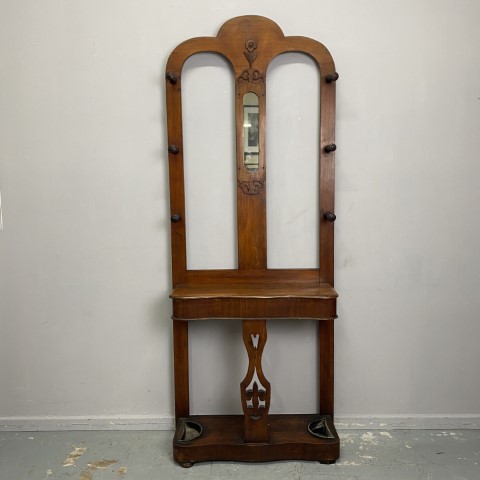 Antique Art Nouveau Cedar Hall Stand