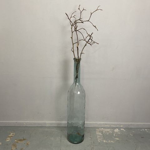 Tall Decorative Glass Bottle with Sticks