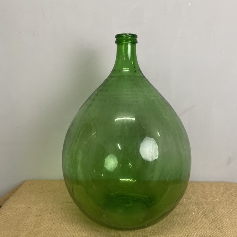 Large Vintage Green Glass Bottle #2