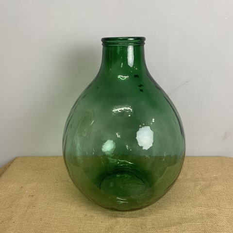 Large Vintage Green Glass Bottle #3