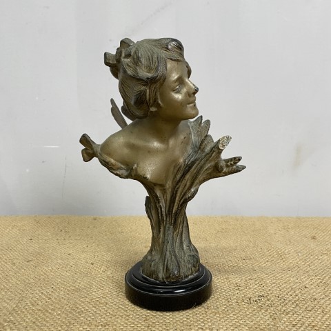 Antique Spelter Fairy Bust