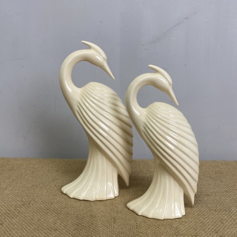 Pair of Ceramic Art Deco Herons