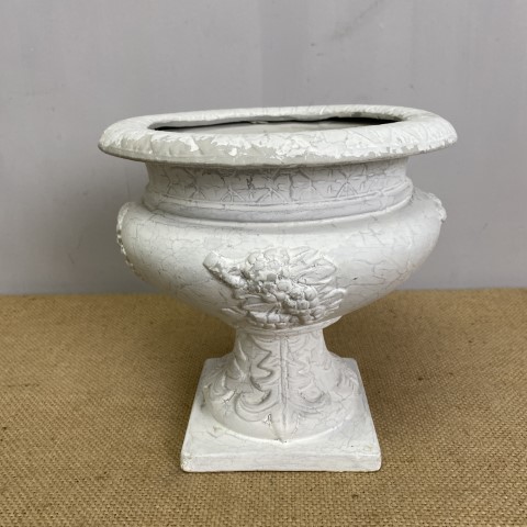 Vintage White Garden Urn