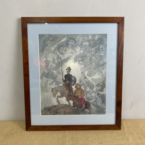 Vintage Watercolour 'Don Quixote' Print