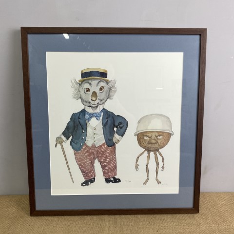 Vintage 'Bunyip Bluegum & the Magic Pudding' Print