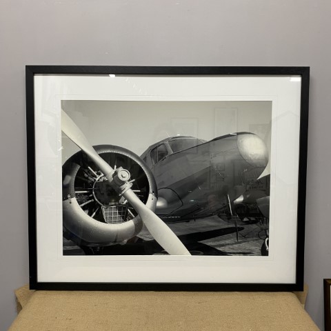 Framed Black & White Aeroplane Photograph