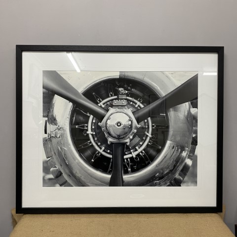 Framed Black & White Aeroplane Photograph