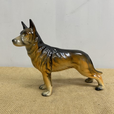 Vintage Ceramic German Shepherd Figurine - made in Belgium