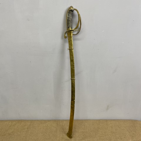 Antique Sword with Brass Sheath & Timber Handle