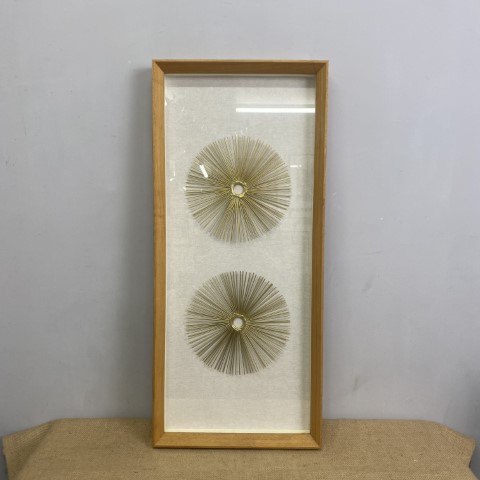 Contemporary Gold Metal Sunbursts Framed Wall Art