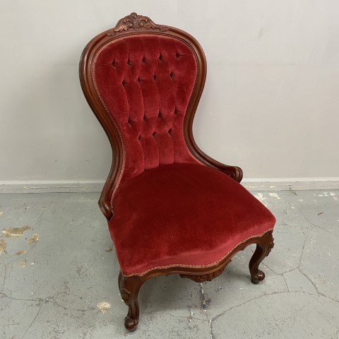 Vintage Red Velvet Grandmother Chair