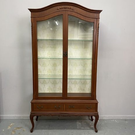 French Provincial Display Cabinet with Glass Shelves