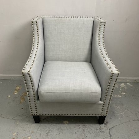 Studded French Blue Armchair