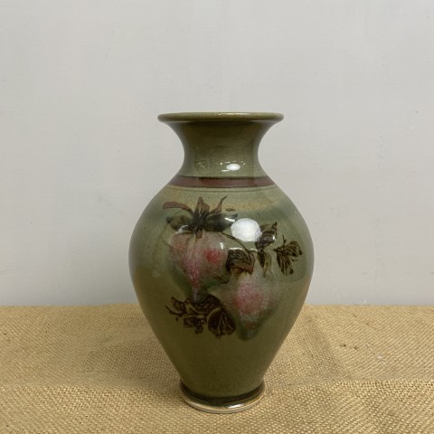 Vintage Ceramic Vase with Fruit Motif