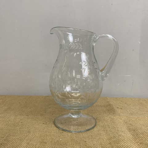 Etched Glass Jug