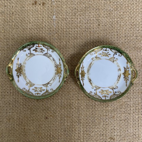 Set of 2 Japanese Noritake Hand-Painted Pin Dishes