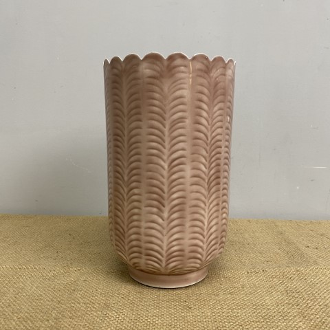 Contemporary Pink Scalloped Vase