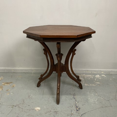 Vintage Octagonal Timber Side Table