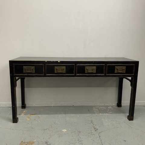 Vintage Black 4 Drawer Hall Table