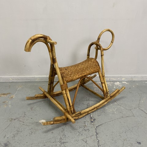 Vintage Cane Rocking Horse