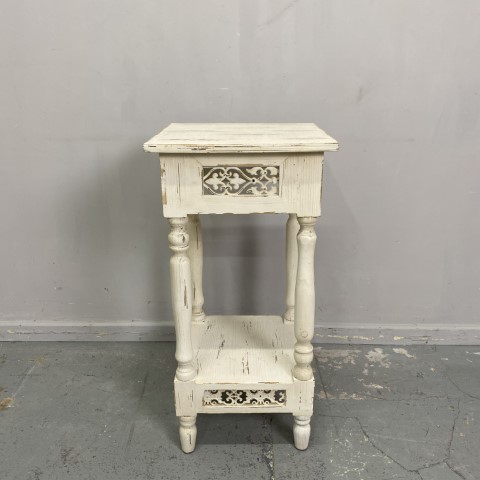 French Provincial White Side Table