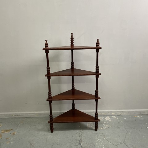 Antique Cedar 4 Tier Corner Whatnot