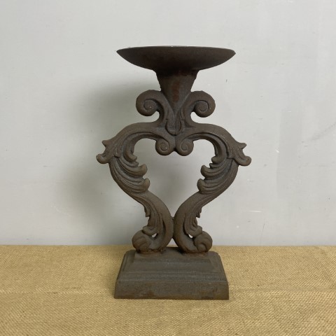 Antique Cast Iron Candle Holder -large