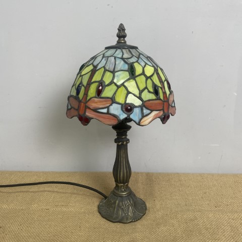 Vintage Leadlight Dragonfly Lamp