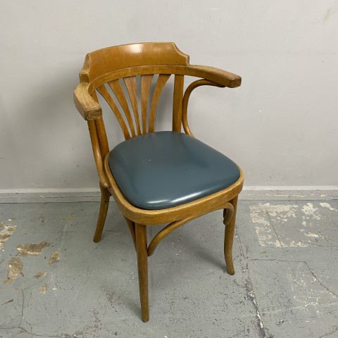 Vintage Timber Chair with Vinyl Upholstery