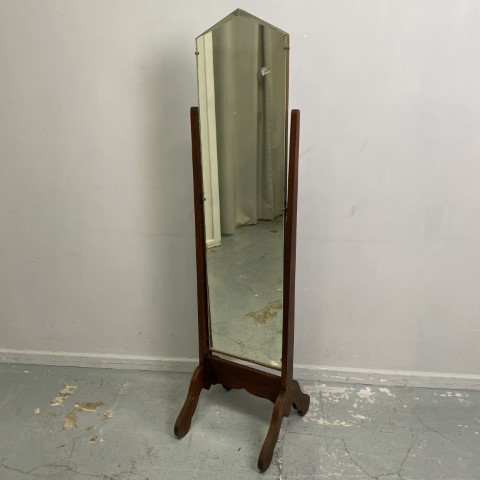 Art Deco Oak Cheval Mirror